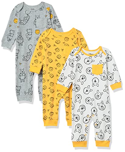 Image of Amazon Essentials Disney | Marvel | Star Wars Unisex Babies' Cotton Coveralls, Pack of 3