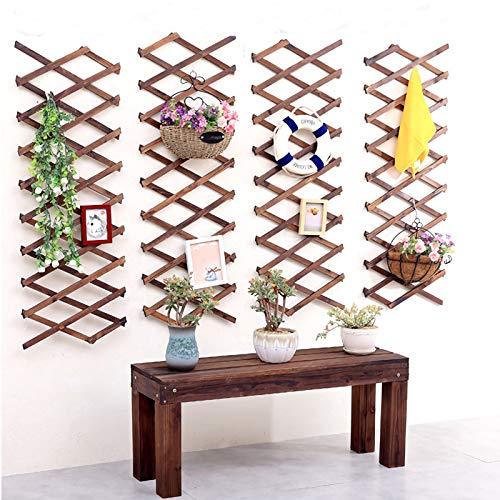 Pack of 2 Extra Thick Wooden Wall Trellis- Expandable Wall Planter Lattice Panels for Climbing Plants, Hanging Vertical Plant Support Fence Frame Outdoor Indoor for Balcony Patio Garden Room - Thumbnail 4