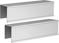 GlossyEnd Set of 2 Silver Aluminum Cubicle Name Plate Holders 8x2 Inch - Fits 2 Inch Walls, Sturdy Office Sign Display