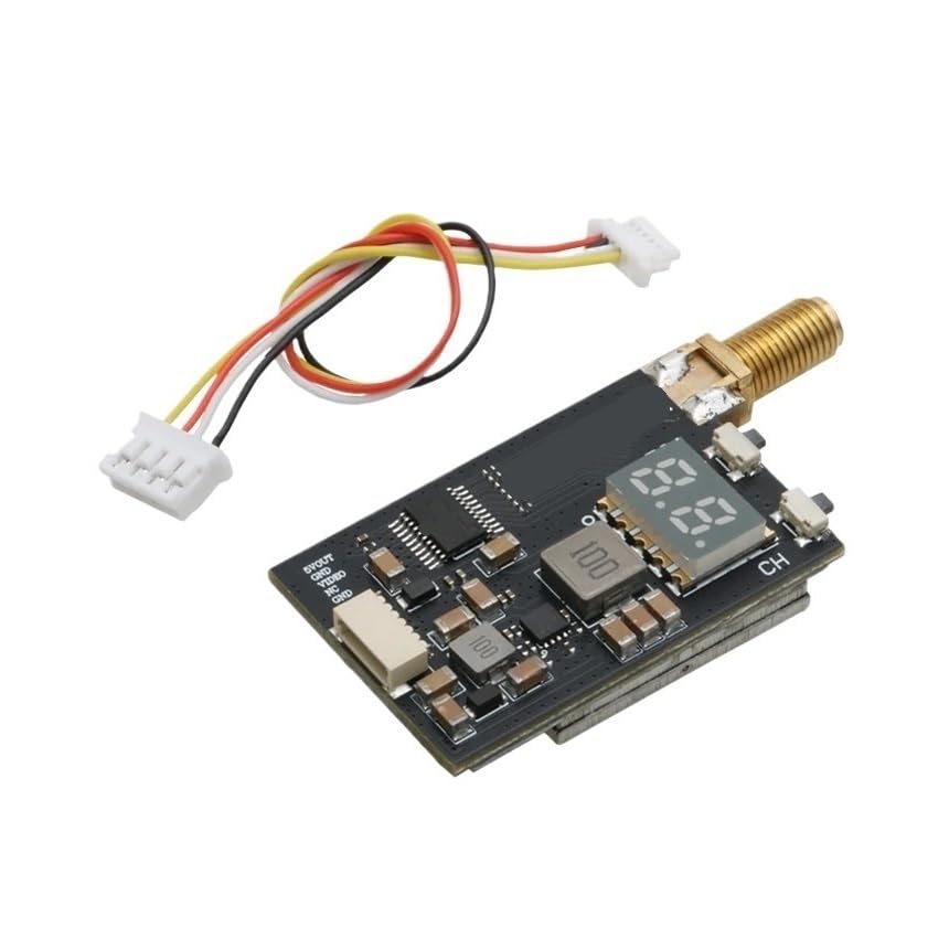 1 pz RX1264-CPB 1.2G VRX, ricevitore video wireless 64CH FPV NTSC/PAL | Ingresso 12V 120mA, pulsante di selezione canale, supporto NTSC/PAL, ricezione video wireless for sistema FPV