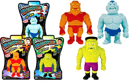 JA-RU Stretchy Squishy Monsters Toys Multiple Sizes Assorted Slow Rising Squishy Stretchy Fidget for Kids. (3, 3.5" Monster)