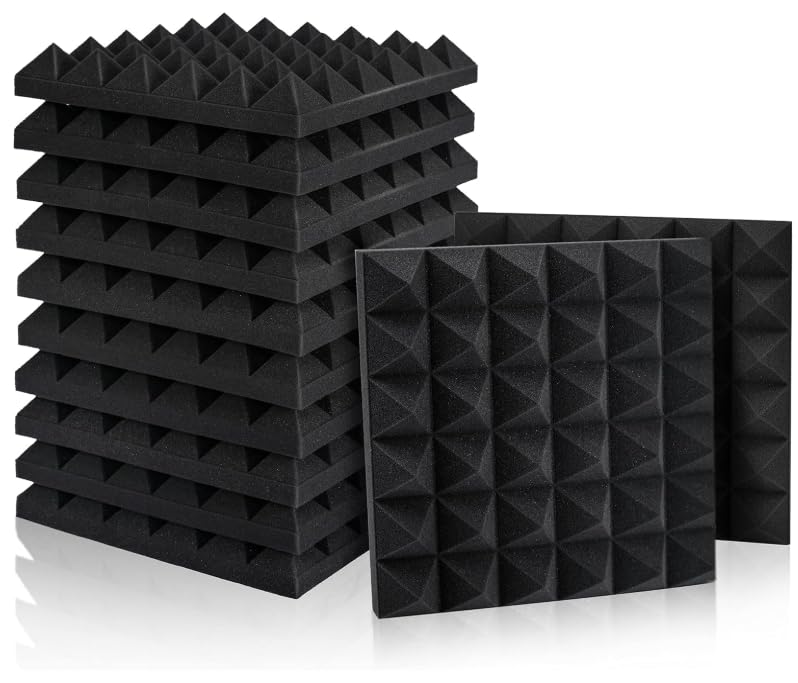 SOUNDFLEX Pyramid Soundproofing Studio Acoustic Foam 1'x1' - 2 Inches (Pack of 18) Inches High Density, Soundproof foam, Noise Reduction,echo Absorption (Studio Charcoal, Pack of 18)-image-16
