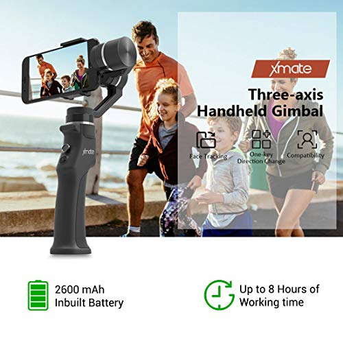 Image of Xmate Cruise 3 Axis Handheld Smartphone Gimbal (Black) |Object Tracking | with Zoom Capability |Video Edit & Share Support | 8 Hours Battery Life
