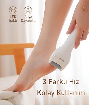 Valkyrie Şarjlı Ayak Törpüsü Nasır Giderici Elektrikli Topuk Törpüsü LED Işıklı Type-C Çift Başlıklı