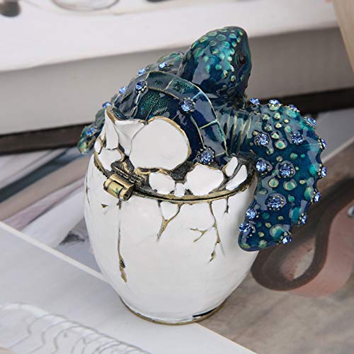 Boîte à bijoux œuf de tortue décorative, idéal pour déco de bureau élégante - 6