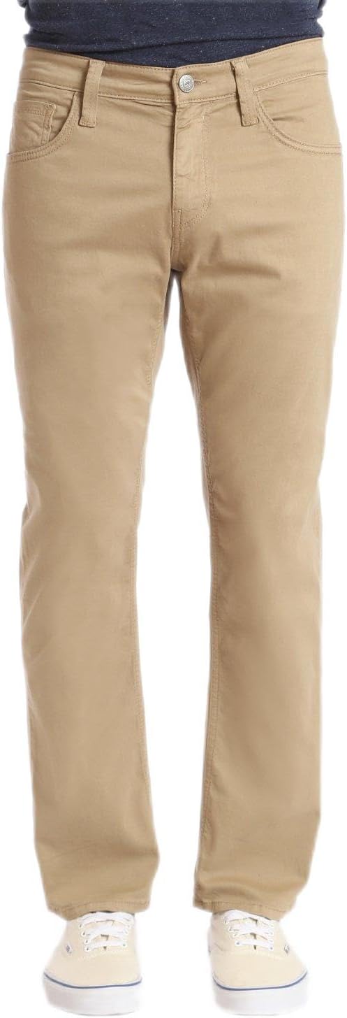 Mavi Zach Men's Straight Leg Pants, Regular Rise Twill Pants for Men, British Khaki Twill, Khaki Work Pants, 42 x 30