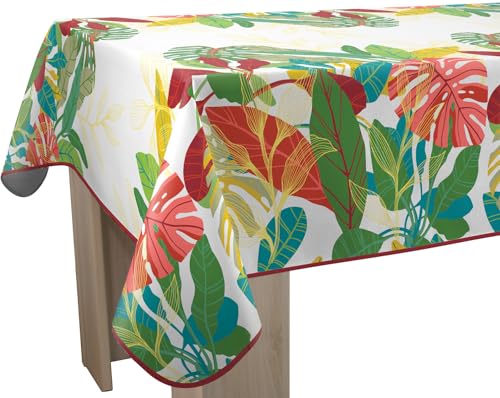 Le Linge de Jules Nappe Anti-Taches Acapulco - Rectangle 150 x 240 cm, Imprimé Multicolore