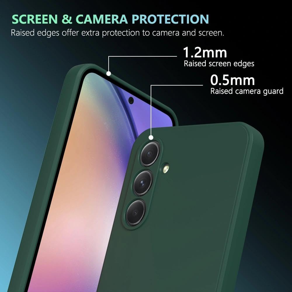 Soft TPU Slim Case for Samsung Galaxy A35 5G, Lightweight, Snug Fit, Drop-Resistant, Shock-Absorbent, Scratch-Resistant, Dark Green image 5