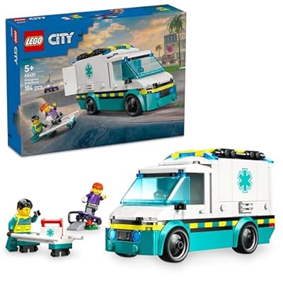 LEGO City Rettungswagen - Spielzeug mit 2 Minifiguren Skateboarder und Fahrer - Lernspielzeug für Jungen und Mädchen ab 5 Jahren - Geschenkideen zum Geburtstag und für die Feiertage 60451