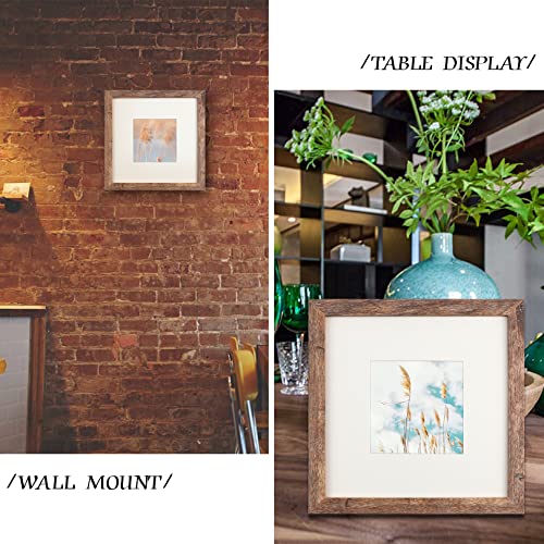 Toforevo 8X8 Square Picture Frames Set Of 4 Rustic Wood Grain Photo Frame For Gallery Wall Mounting Or Tabletop Display #TOP5