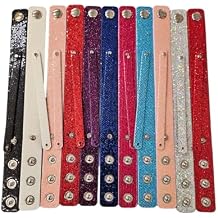 CLGIFT Set of 12 Silver Rhinestone 8mm Slide Letter for Jewelry/Crafting/Making Charm Bracelets/Necklaces/Wristbands/DIY Jewelry E Glitter Faux Snake Leather