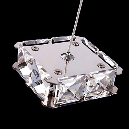 Lámpara led de techo de cristal moderna cuadrada en acero inoxidable para interiores 7