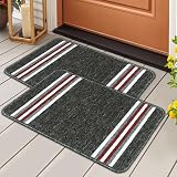MollisHomes Pack of 2 Nylon Bath Rug Anti-Skid Bathroom Mat