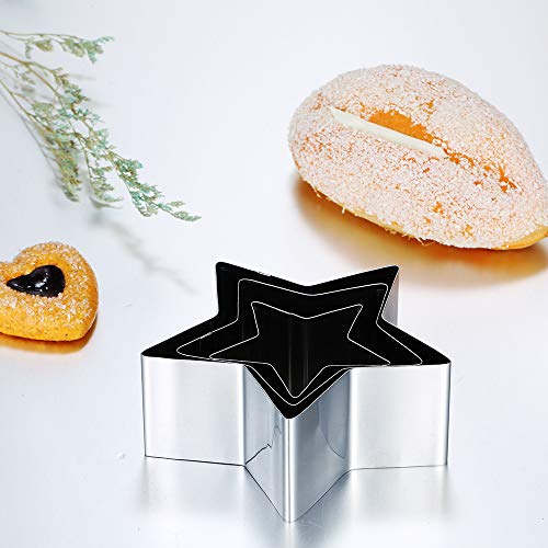 3 peças de cortadores de biscoito de biscoito 430 cortador de biscoito de aço inoxidável cortadores