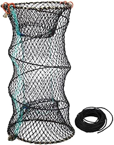 Hlotmeky Crab Trap Minnow Trap Fishing Bait Traps with 10m Hand Rope, Folded Lobster Crawfish Fishing Net Trap
