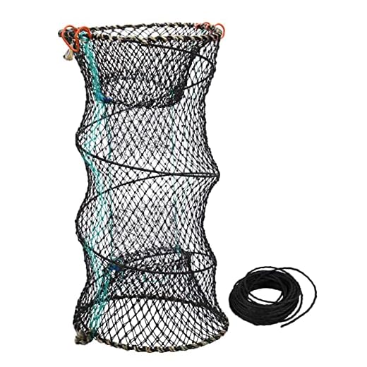Hlotmeky Crab Trap Minnow Trap Fishing Bait Traps with 10m Hand Rope, Folded Lobster Crawfish Fishing Net Trap