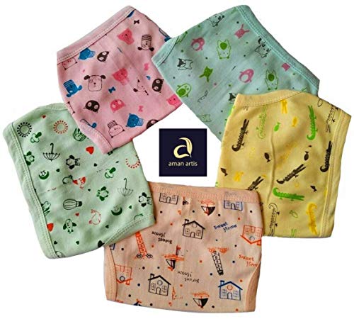 Image of Ambaby Pack of 12 Newborn Baby Cotton Langot & Cloth Nappies | Soft Hosiery Cotton Reusable Washable Cloth Diapers for Baby Boys & Girls | 0-6 Months Multicolor Baby Nappies