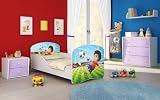 CLAMARO 'Traumland' Motiv Kinderbett 70 x 140 cm inkl. Matratze und Lattenrost, Kantenschutzleisten und Rausfallschutz, Motiv: 13   Fußballer Motiv