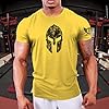 GYMTIER Spartan Forged - Spartan Helmet Hex Camo - Men's Gym T-Shirt Bodybuilding Training Workout Lifting Top Clothing, Yellow, 4XL #2