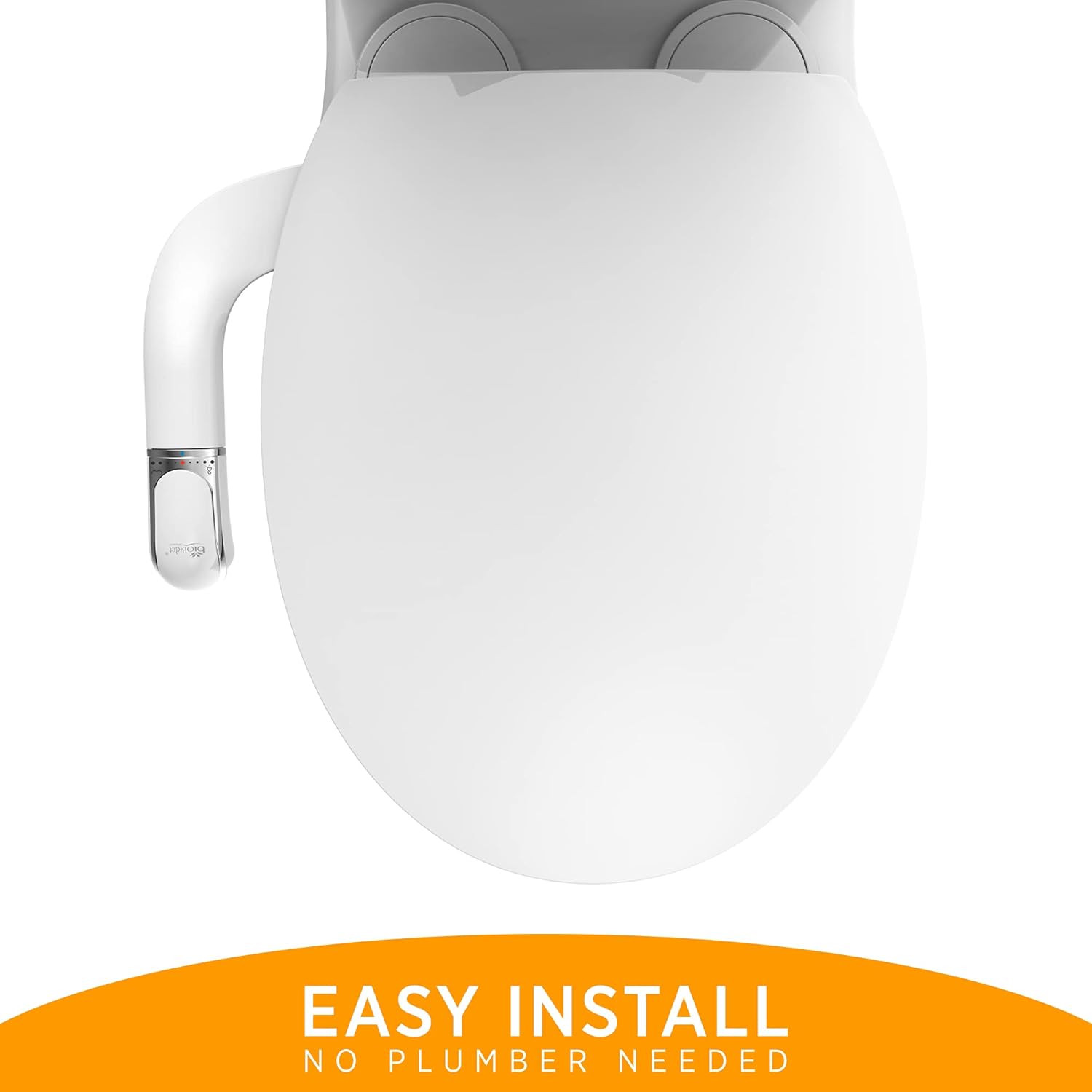 Bio Bidet SlimTwist Simple Bidet Toilet Attachment in White with Dual Nozzle, Fresh Water Spray, Non Electric, Easy to Install, Brass Inlet and Internal Valve - - 