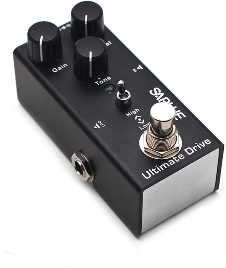 SAPHUE Ultimate Drive Guitar Effects Pedal Gain/Level/Tone Knob High Low Frequency Effect Pedals with Steel Metal Shell Mini Single Type Dc 9V with True Bypass Switch for Multi Electric Guitar Kit