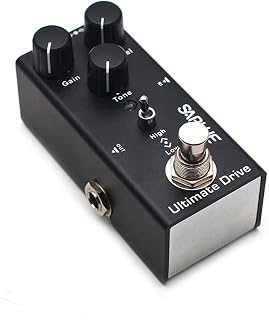 SAPHUE Ultimate Drive Guitar Effects Pedal Gain/Level/Tone Knob High Low Frequency Effect Pedals with Steel Metal Shell Mini Single Type Dc 9V with True Bypass Switch for Multi Electric Guitar Kit