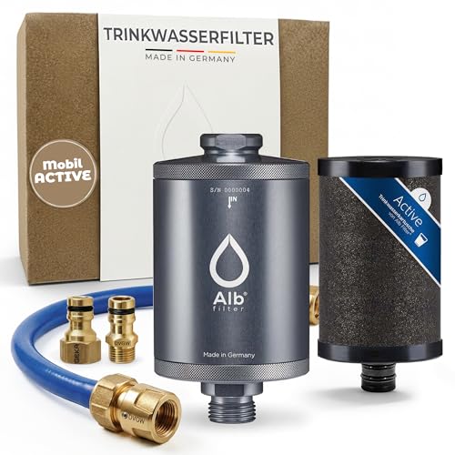 Alb Filter MOBIL Active Trinkwasserfilter Titan – Befüllfilter für Wohnmobil & Camping – Der Wasserfilter reduziert Schadstoffe im Trinkwasser & verbessert den Geschmack – Made in Germany