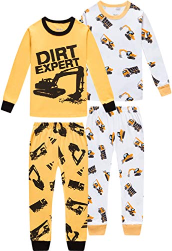 Pajamas For Boys Children Trucks Clothes Kids Pants Set Baby 4 Pieces Sleepwear 4t