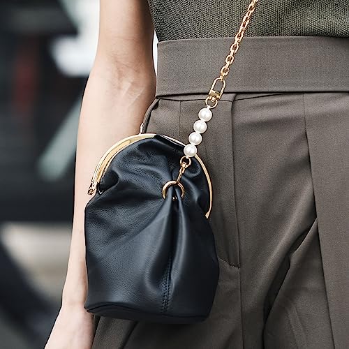 Image of Joez Wonderful 4Pcs Pearl Purse Extender Chain Strap, Bag Strap Extender for Purse Bags Women, Pearl Chain Short Handbag Purse Replacement Bag Chain Accessories (12 cm)