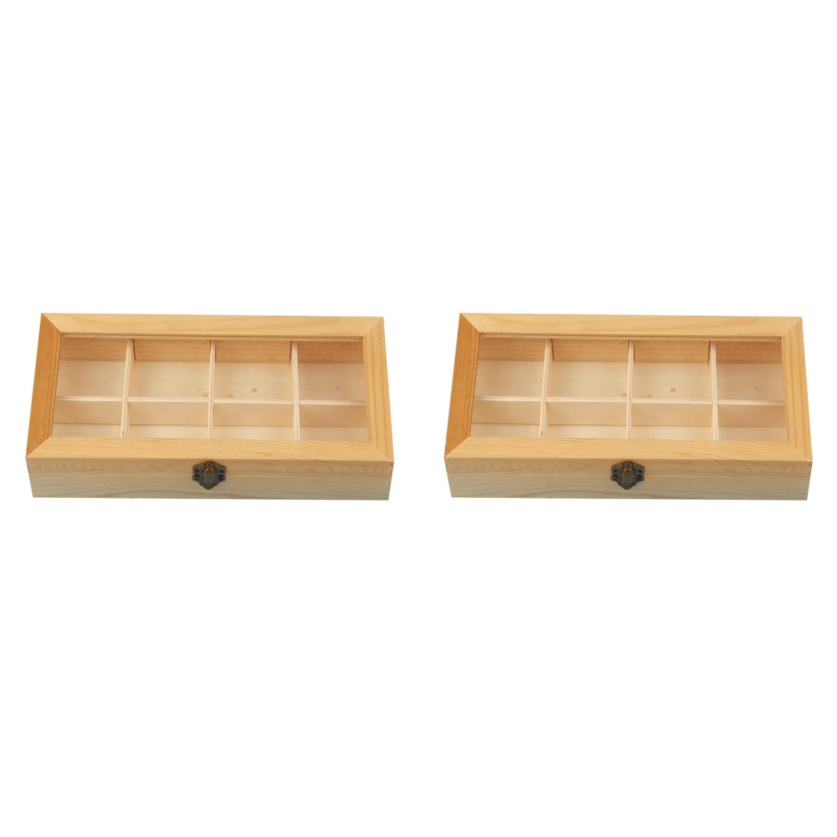 Vjsujehgy 2X 8compartment Display Cabinet Wooden Tea Coffee Rack Storage Box Storage Box