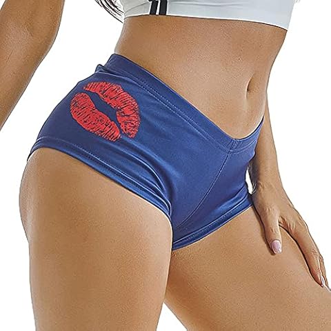 cffvdiz Women's Running Short Sexy Stretch Yoga Fitness Short Athletic Short - 3007,Blue,L Cover