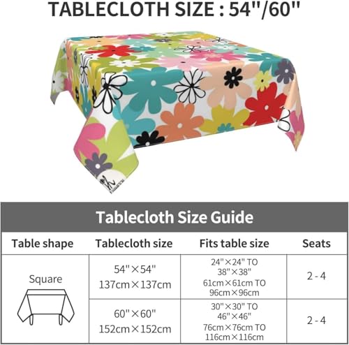 Nappe carrée bohème florale lavable pour protéger votre table de fête - 5