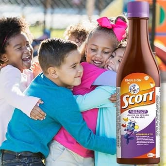 Yahve Emulsion De Scott - Sabor Frutas Tropicales (tropical Fruit) ( - ) Aceite De Hígado Bacalao Con Vitamina A Y Calcio, Suplemento Dietético, Para Niños, 12.17 Fl Oz, 360 Ml