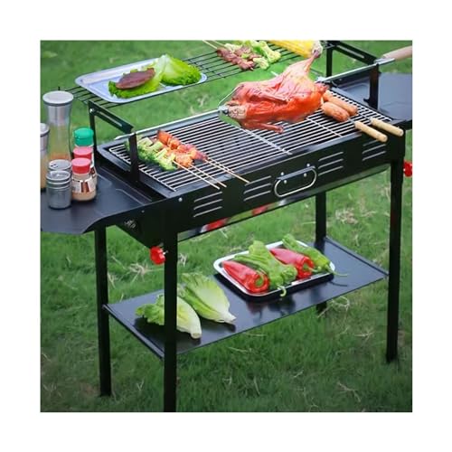Estufa de barbacoa casera multifuncional y plegable con estante lateral portátil 6