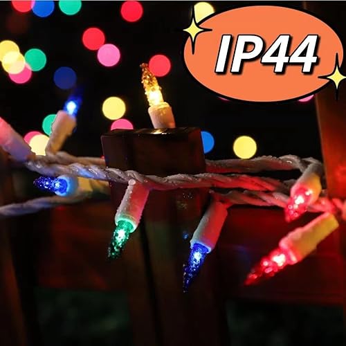 Miniatura 3 de JUSTPRO - Tira de luces multicolor de alambre blanco de 21.6 pies, 100 luces incandescentes de Navidad, con certificación UL, mini luces de Navidad