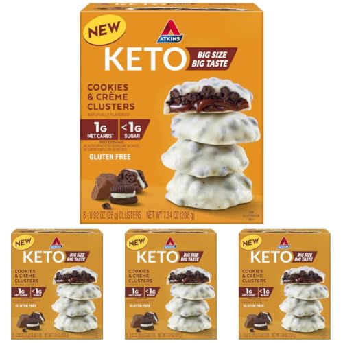 Image of Atkins Keto Cookies & Creme Clusters, 8 Count (Pack of 4)