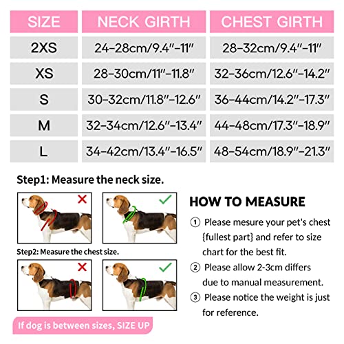HEELE Geschirr Hund Klein Weich Hunde Geschirr Air Mesh Verstellbar Sicher Kontrolle Welpengeschirr Weste Hunde Brustgeschirr für Gehen, Laufen, Training, Reflektierend, Blume Pink, XS