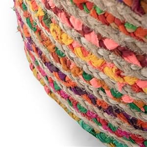 SIMPLIHOME Margo 20 Inch Boho Round Pouf in Multi Color Braided Jute, For the Living Room, Bedroom and Kids Room SIMPLIHOME Margo 20 Inch Boho Round Pouf in Multi Color Braided Jute For the Living Room Bedroom and Kids Room