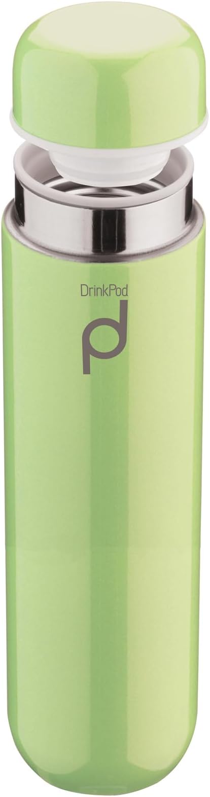 Drink Pod Vacuum Insulated Flask, Stainless Steel, Green, 200ml
