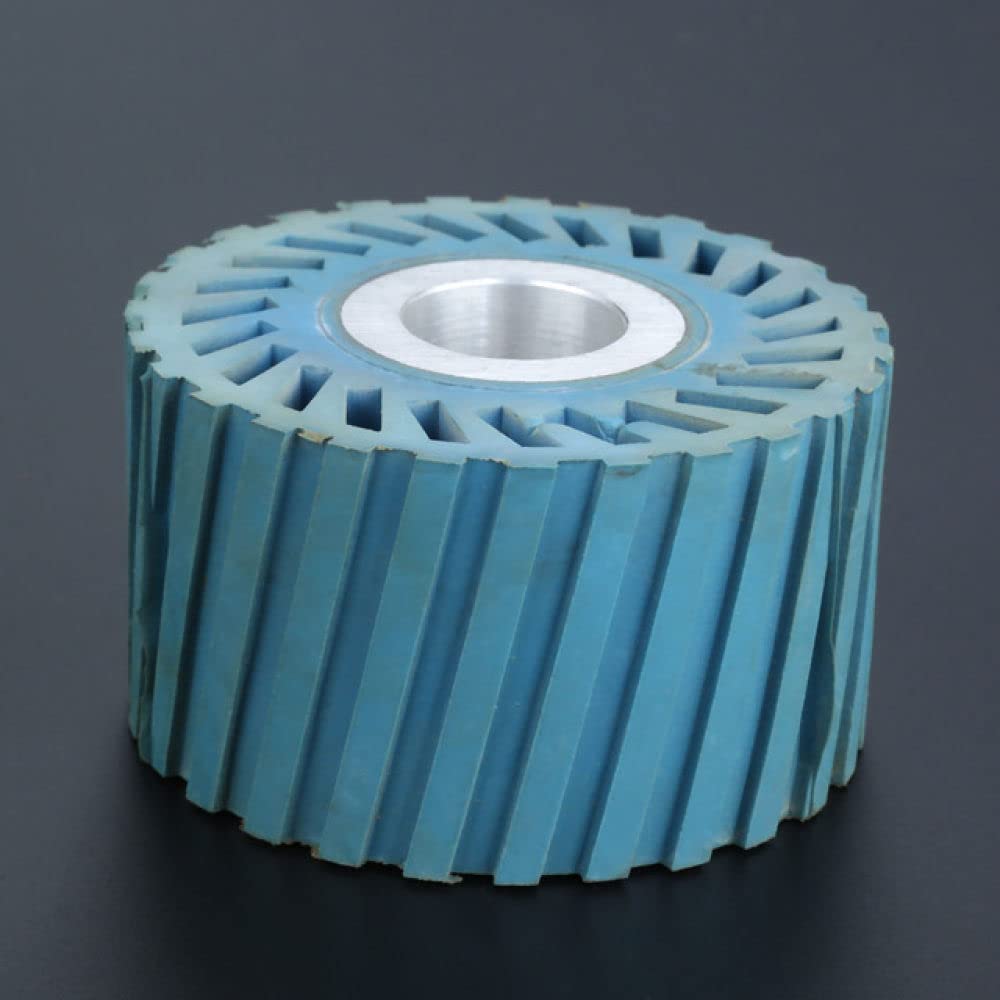 1 pz 86 * 50mm Solido/Ruota di Contatto in Gomma Seghettata Smerigliatrice a Nastro Supporto Tenditore Utensili Abrasivi Lucidatura Mola abrasiva, 86x50x25mm Seghettato