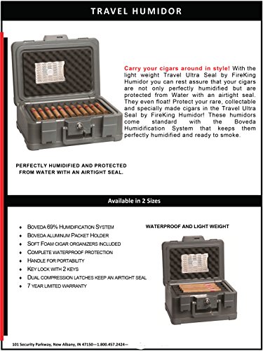 FireKing SH102 Fire and Waterproof Humidor, 30 Cigar Capacity