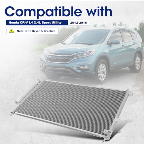 Image of Air Conditioning A /C Condenser Compatible with Honda CR-V 2012-2016 2.4L # 3997, 40763, 7013997, HO3030158, 2014040, 80110T0AA01