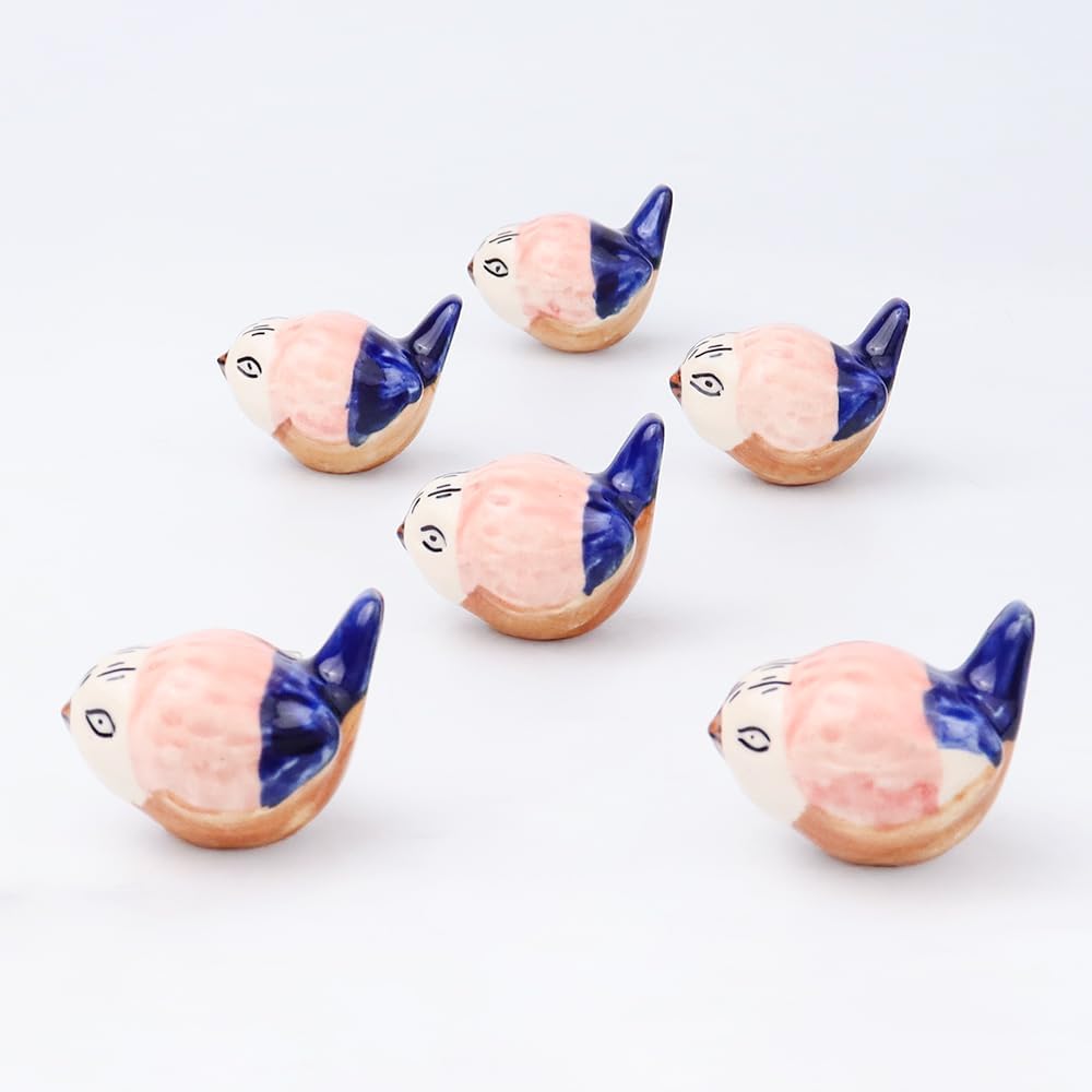 Indian Shelf 12 Piece Blue Ceramic Striped Hot Air Balloon Vintage Drawer Handles Cabinet Knobs Dresser Pulls Decorative Look