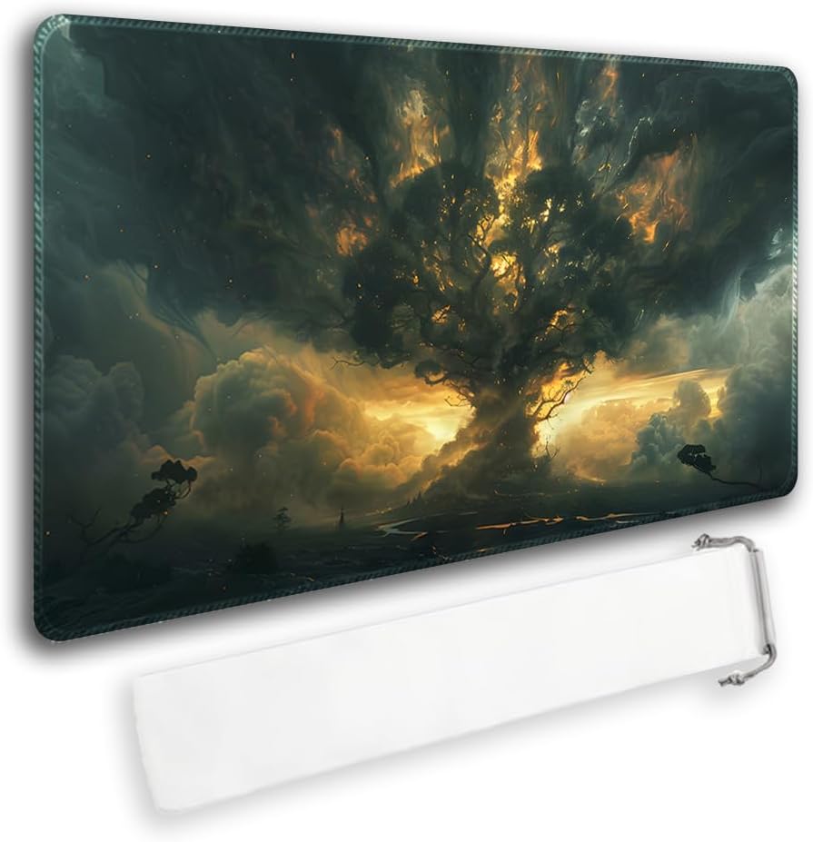 Durable MTG Playmat TCG Playmat with Zone and Locking Edges for MTG Gaming - Includes Waterproof Storage Bag (playmat (59),with Zone)