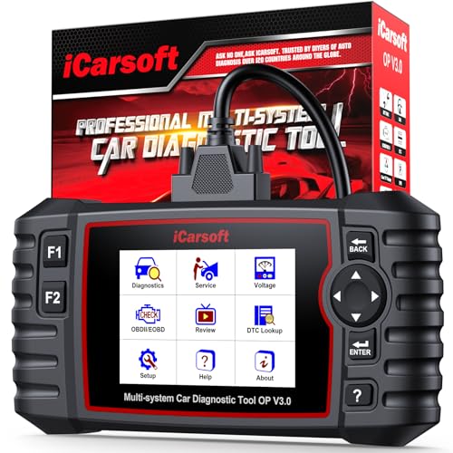 iCarsoft OP V3.0 Bidirectional Diagnostic Tool for Vauxhall/Opel, Full System OBD2 Scanner, 33 Maintenance Services, OIL/BLD/EPB/SAS/BMS/ETC/INJ/DP-F/TPMS Reset, Battery Test, Lifetime Fr-ee Update