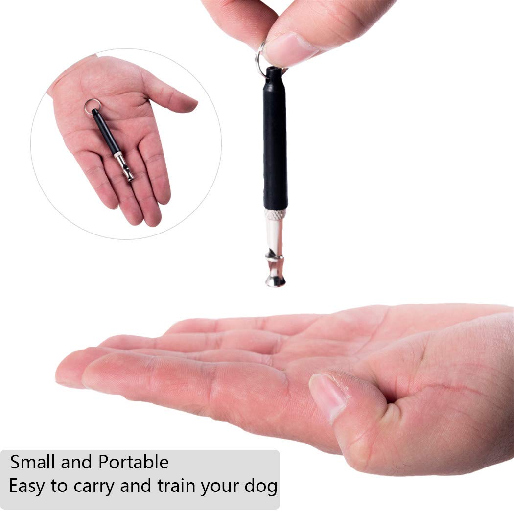 KMNKSCN DunYi Dog Whistle to Stop Barking Upgrade Ultrasonic Stainless Steel Dog Training Whistles Silent Dogs Training Tool with Lanyard Black 1 Pack 2