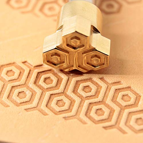 DandS ltd Outil de tampon pour cuir, nid d'abeille, outil professionnel en acier pour le travail du cuir, le gaufrage, la sculpture et l'estampage de projets en cuir, ceintures, portefeuilles et