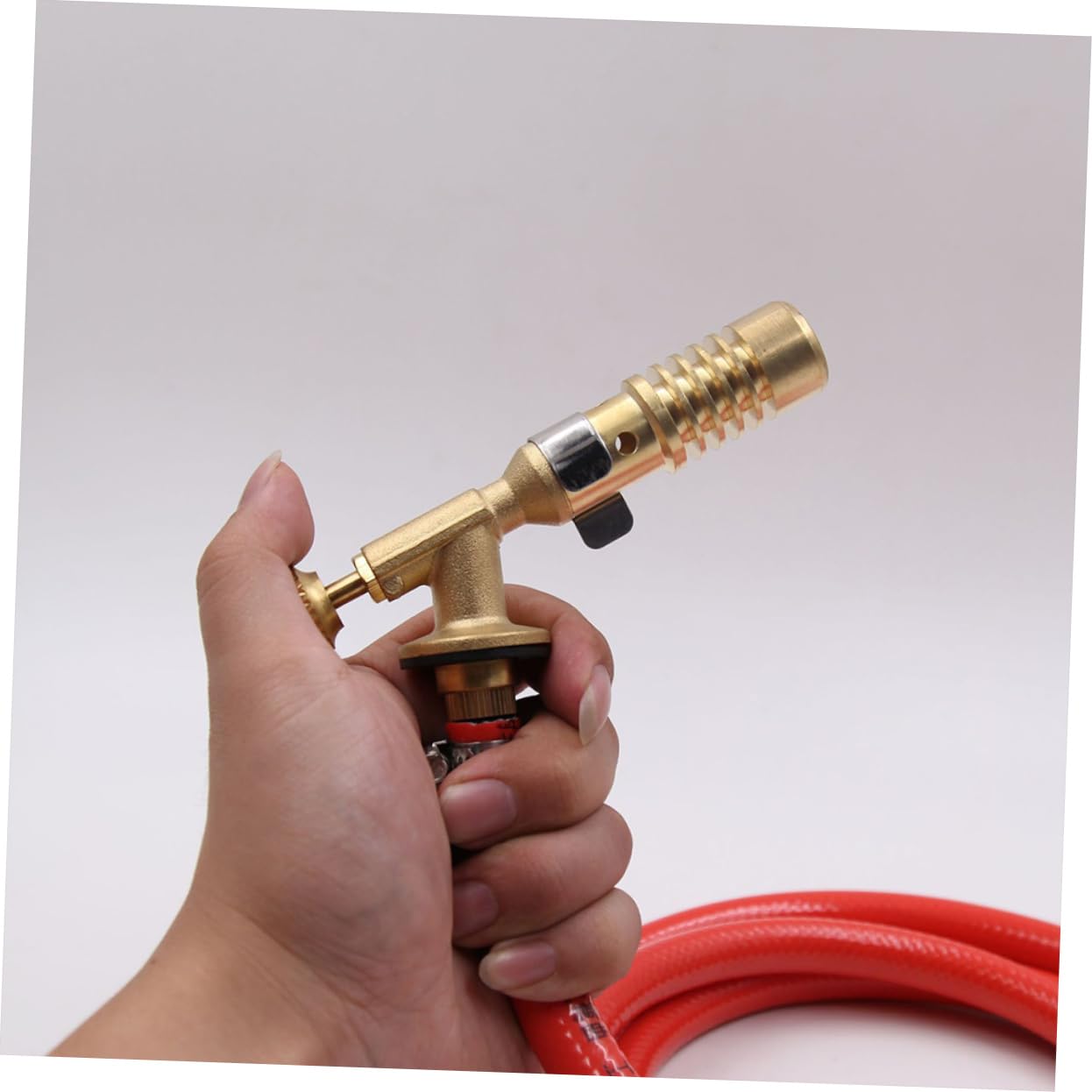 LABRIMP Torche à Souder au Propane en Laiton et Caoutchouc, Flamme Continue, Design Ergonomique, 1 Set, pour Brasage et Camping