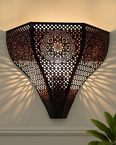 Image of Homesake 40 watts Vintage Moroccan Wall Lamp, Decorations for Home, Home Decor Item, (Antique Copper)