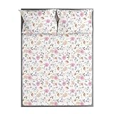 wovenx Kids Organic Viscose Derived from Bamboo Sheet Set | Twin or Full Size Fitted Bed Sheets | Oeko-Tex Certified | Cute Toddler Bedding for Girls & Boys Flower Full